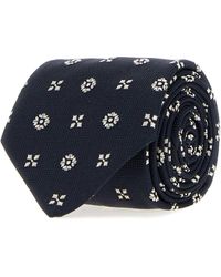 Saint Laurent - Mini Motif Silk Tie - Lyst