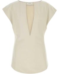 Entire studios - Sand Stretch Polyester Blend Deep Vee Tank Top - Lyst