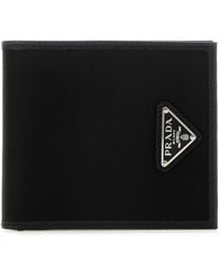 Prada - Re-Nylon Saffiano Leather Triangle Logo Wallet - Lyst