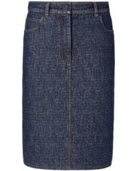 Fendi - Quilted Midi Skirt With Belt Loops And 5-Pocket Design - Lyst