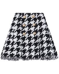Balmain - Skirt With Houndstooth Pattern - Lyst