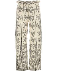 Bode - Embroidered Wool Quillwork Pant - Lyst