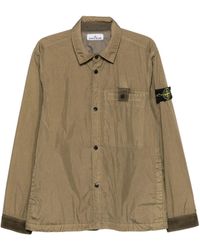 Stone Island - Patch Chest Pocket Overshirt Jacket With Snap-Front - Lyst