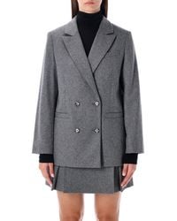 A.P.C. - Lucy Double-Breasted Wool Blazer - Lyst