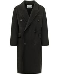 Amaranto - Overcoat With Draped Front - Lyst