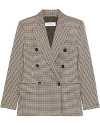 Max Mara - Double-Breasted Houndstooth Blazer - Lyst