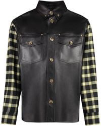 Versace - Checked-Panel Shirt Jacket - Lyst