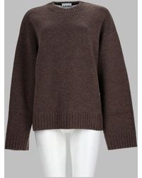 Ganni 100% Rws Wool Mini Sweatshirt in Blue | Lyst