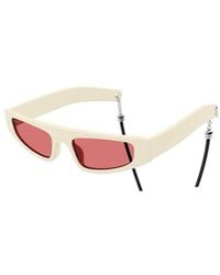 Gucci - Mini Gg Sunglasses With Ivory Frame And Cord Detail - Lyst
