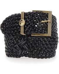 Etro - Belt With Woven Design And Pegaso Logo - Lyst