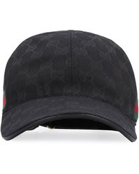 Gucci - Monogram-Pattern Striped-Trim Woven Cap - Lyst
