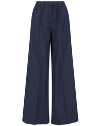 Aspesi - Wide Cotton Blend Trousers - Lyst