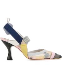 Fendi - Multi Color Slingback Pumps - Lyst