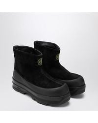 Stone Island - Suede Ankle Boot With Logo - Lyst