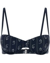 Tory Burch - Printed Stretch Nylon Bikini Top - Lyst