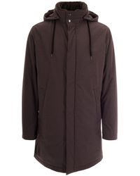 Herno - Dark Hooded Coated Nylon Parka - Lyst