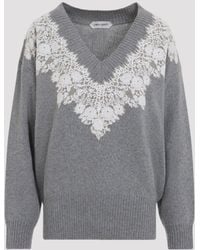 Alberta Ferretti - V Neck Sweater - Lyst