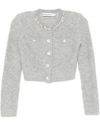 Self-Portrait - Cardigan With Crystal Finishes - Lyst