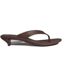 Gucci - Rubber Embossed Logo Almond-Toe Sandals With Thick Kitten Heel, 35 Mm Low Heel, Made - Lyst