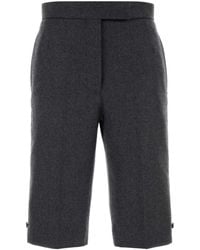 Thom Browne - Graphite Wool Bermuda Shorts - Lyst
