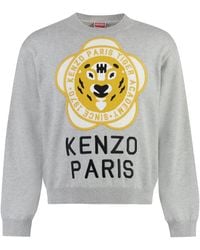 KENZO - Wool-Blend Crew-Neck Sweater Sweatshirts - Lyst