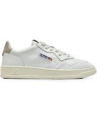 Autry - Premium Leather Sneakers With Tonal Stitching And Embossed Logo - Lyst