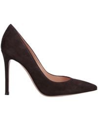 Gianvito Rossi - Pointed-Toe Suede High-Heel Pumps - Lyst