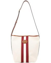 Bally - Canvas And Leather Trim Shoulder Bag - Lyst