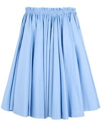 Ami Paris - Pleated Cotton Skirt - Lyst