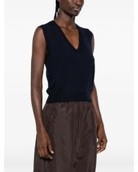 A.P.C. - A. P.C. V-Neck Ribbed Wool Sweater - Lyst