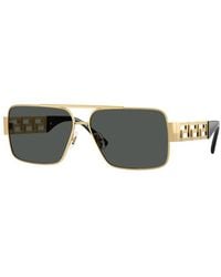 Versace - Sunglasses Rectangle Full Rim, Frame And Dark Lens Ve22901002/87 - Lyst