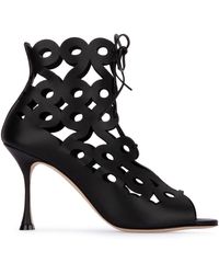 Manolo Blahnik - Taralo 90Mm Cut Out Boots - Lyst