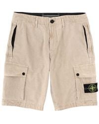 Stone Island - Cargo Shorts With Logo Patch - Lyst