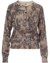 Liu Jo - Paisley Print Button-Front Cardigan - Lyst