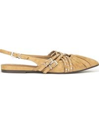 Ash - Bianca Suede Double Buckle Flats - Lyst