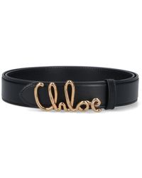 Chloé - Calf Leather Belt With Brass Buckle - Lyst
