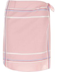Prada - Pink Cotton Skirt - Lyst
