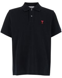 Ami Paris - Polo Shirt With Adc Embroidery - Lyst