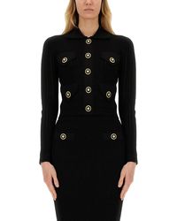 Balmain - Lace Sweater With Collar - Lyst