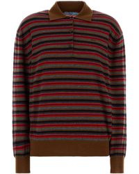 Prada - Embroidered Cashmere Polo Shirt For - Lyst