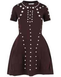 Coperni - Short-Sleeve Knit Mini Dress With Embellished Buttons - Lyst
