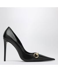 Gucci - Donna Nappa Leather Pointed-Toe Pumps With-Tone Horsebit Detail - Lyst
