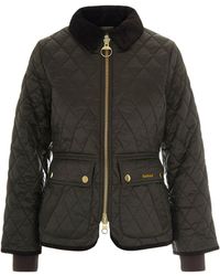 Barbour - Quilted Zip-Front Jacket With Cord Collar - Lyst