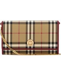 Burberry - Printed Canvas Check Wallet - Lyst