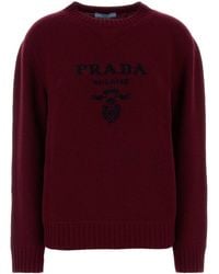 Prada - Logo Crew Neck Sweater - Lyst