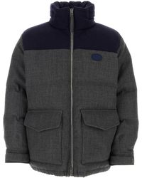 Gucci - Dark Wool Blend Down Jacket - Lyst