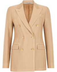 0205 Tagliatore - Cotton Blazer With Double-Breasted - Lyst