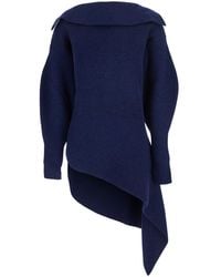 Givenchy - Crew Neck Sweater With Padded Collar Wool Top - Lyst