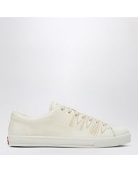 Prada - Talc-Coloured Leather Sneakers - Lyst