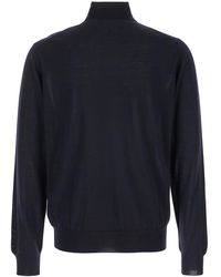 Le Plain - Virgin Wool Turtleneck Sweater With High Collar And Ribbed Finishes - Lyst